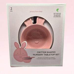Pottery Barn Kids Critter Shaped Nursery Tabletop 2 Piece Set Pink